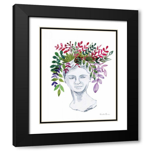 Classical Bloom Black Modern Wood Framed Art Print with Double Matting by Zaman, Farida