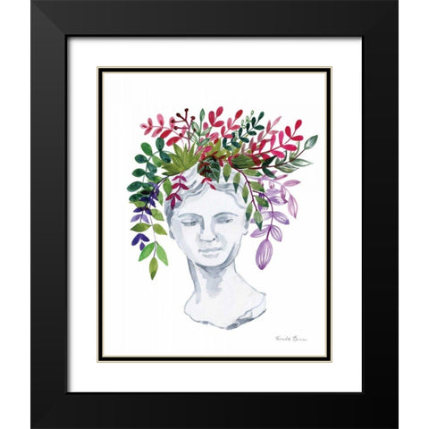 Classical Bloom Black Modern Wood Framed Art Print with Double Matting by Zaman, Farida