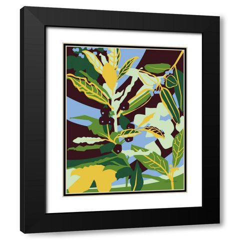 Bay Leaf Black Modern Wood Framed Art Print with Double Matting by Gallagher, Megan