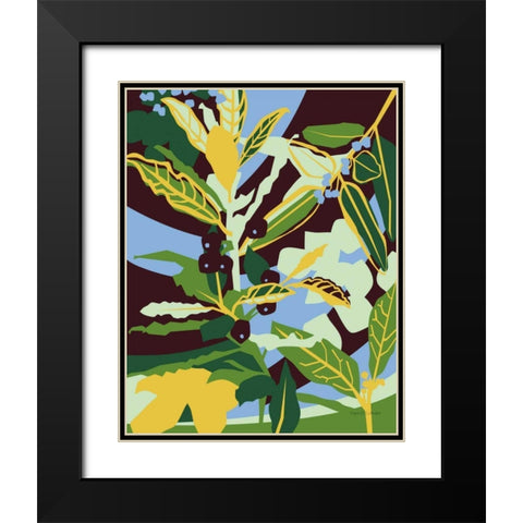 Bay Leaf Black Modern Wood Framed Art Print with Double Matting by Gallagher, Megan