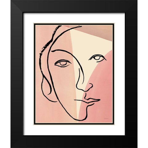 Ink Women V Colorblock Black Modern Wood Framed Art Print with Double Matting by Schlabach, Sue