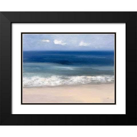 Sand and Sea Black Modern Wood Framed Art Print with Double Matting by Purinton, Julia