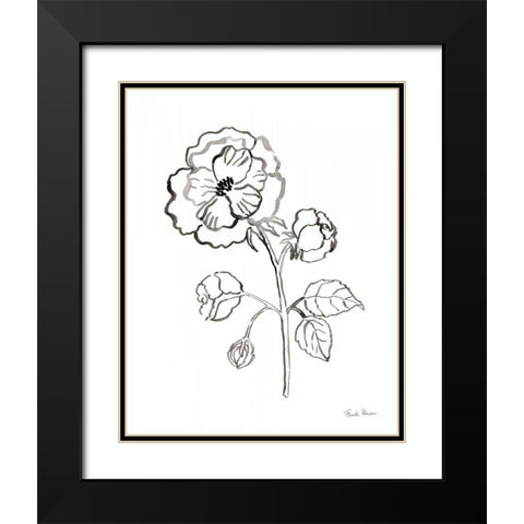 Joyful Peonies II Black Modern Wood Framed Art Print with Double Matting by Zaman, Farida