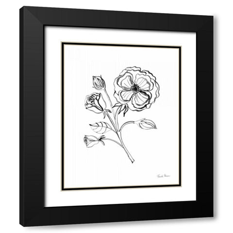 Joyful Peonies III Black Modern Wood Framed Art Print with Double Matting by Zaman, Farida