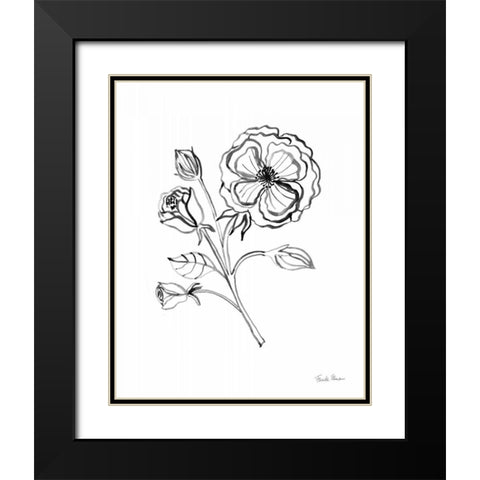 Joyful Peonies III Black Modern Wood Framed Art Print with Double Matting by Zaman, Farida