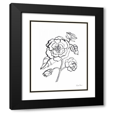 Joyful Peonies IV Black Modern Wood Framed Art Print with Double Matting by Zaman, Farida