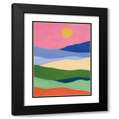 Desert Landscape II Black Modern Wood Framed Art Print with Double Matting by Zaman, Farida