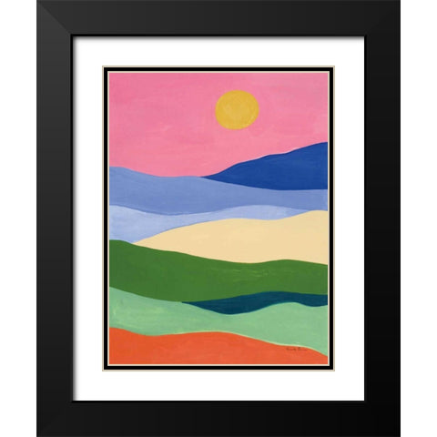 Desert Landscape II Black Modern Wood Framed Art Print with Double Matting by Zaman, Farida