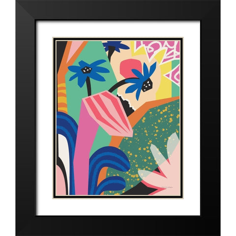 Blue Daisies Black Modern Wood Framed Art Print with Double Matting by Gallagher, Megan