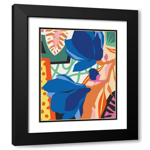 Blue Magnolia Black Modern Wood Framed Art Print with Double Matting by Gallagher, Megan