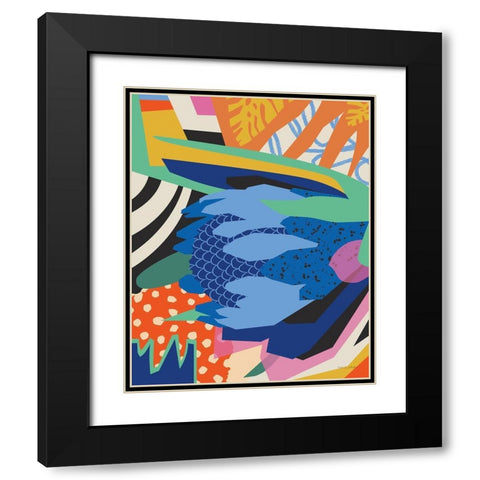Blue Protea Black Modern Wood Framed Art Print with Double Matting by Gallagher, Megan