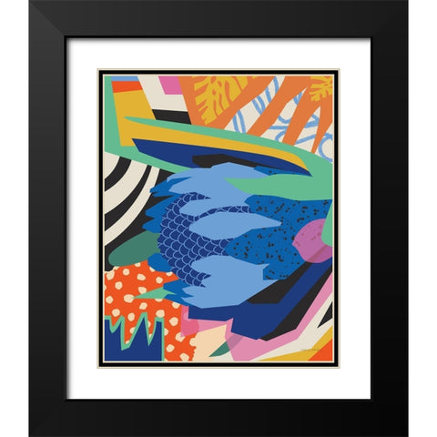 Blue Protea Black Modern Wood Framed Art Print with Double Matting by Gallagher, Megan