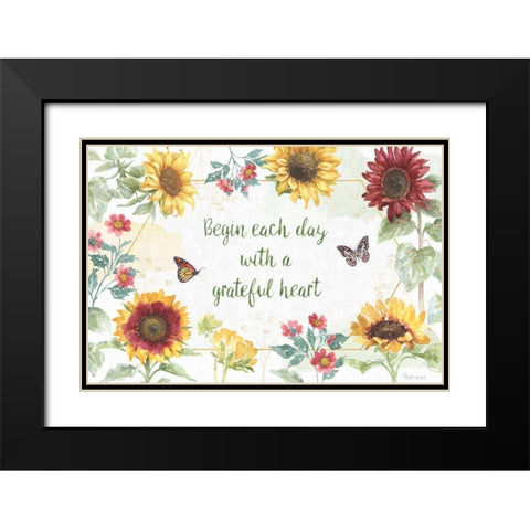 Sunflower Splendor I Black Modern Wood Framed Art Print with Double Matting by Grove, Beth
