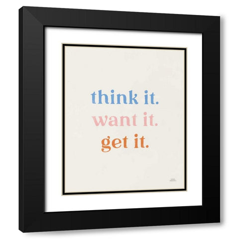 Think It Black Modern Wood Framed Art Print with Double Matting by Marshall, Laura