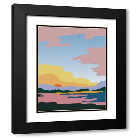 Hills and Valleys III Black Modern Wood Framed Art Print with Double Matting by Miller, Sara Zieve