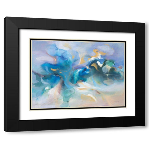 Turbulence Black Modern Wood Framed Art Print with Double Matting by Nai, Danhui