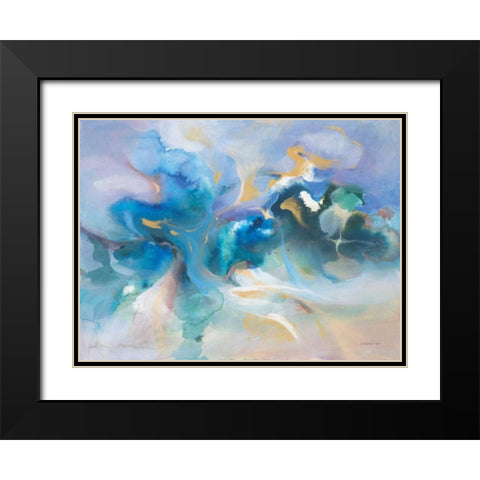 Turbulence Black Modern Wood Framed Art Print with Double Matting by Nai, Danhui