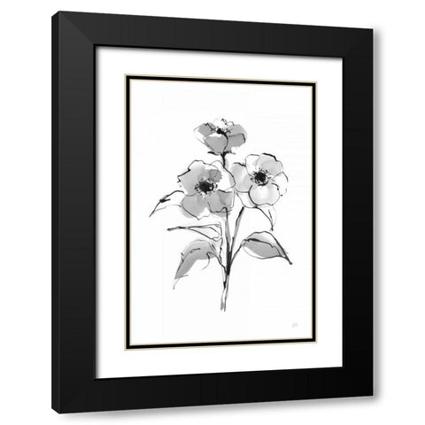 Wash Poppy II Black Modern Wood Framed Art Print with Double Matting by Paschke, Chris