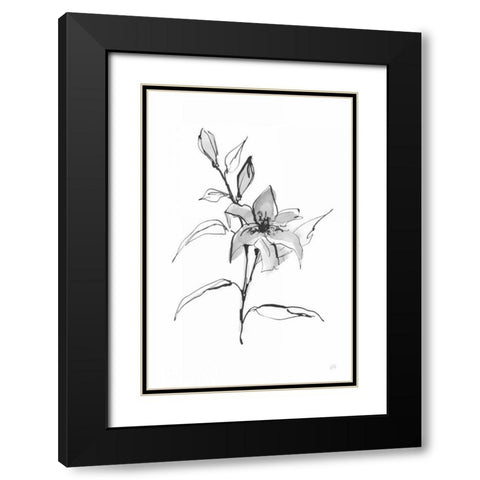 Wash Tiger Lily Black Modern Wood Framed Art Print with Double Matting by Paschke, Chris