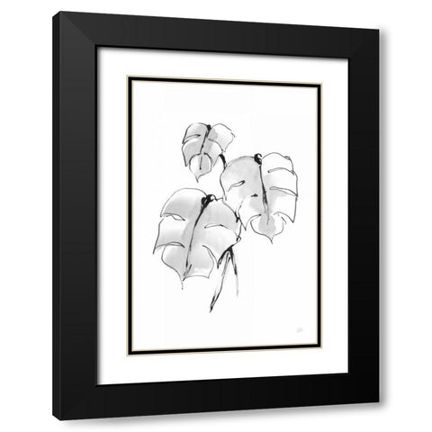 Wash Split Leaf I Black Modern Wood Framed Art Print with Double Matting by Paschke, Chris