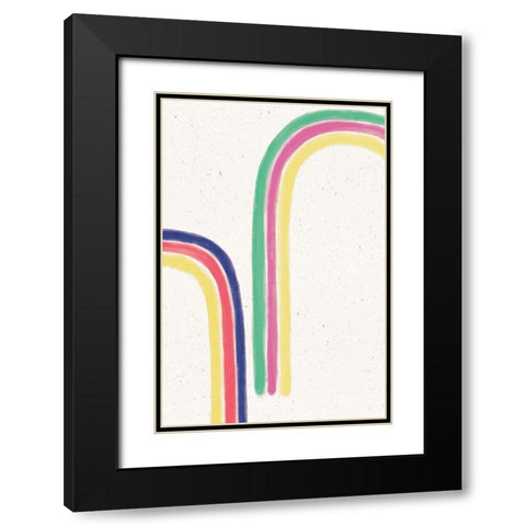 Rainbow Blush II Black Modern Wood Framed Art Print with Double Matting by York, Leah