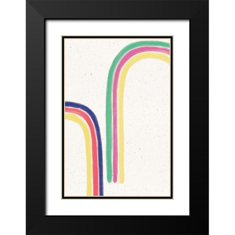 Rainbow Blush II Black Modern Wood Framed Art Print with Double Matting by York, Leah