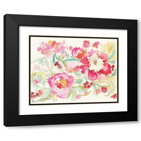 Raspberry Picking Black Modern Wood Framed Art Print with Double Matting by Rice, Kristy