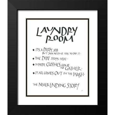 Laundry Room Sayings White Black Modern Wood Framed Art Print with Double Matting by Paschke, Chris