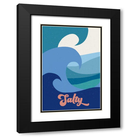 Salty Black Modern Wood Framed Art Print with Double Matting by Wild Apple Portfolio