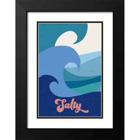 Salty Black Modern Wood Framed Art Print with Double Matting by Wild Apple Portfolio