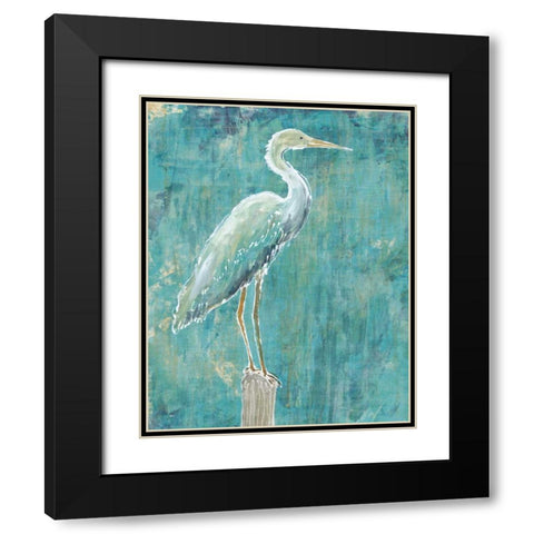 Coastal Egret I Dark Black Modern Wood Framed Art Print with Double Matting by Schlabach, Sue