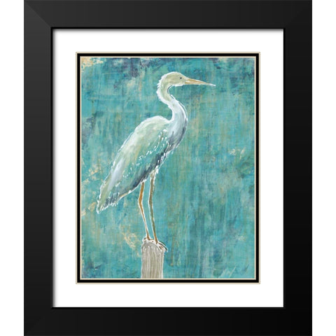 Coastal Egret I Dark Black Modern Wood Framed Art Print with Double Matting by Schlabach, Sue