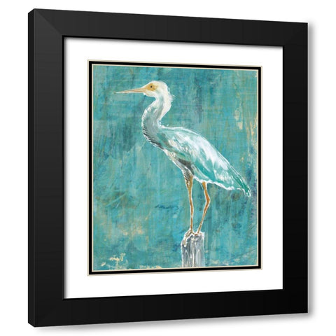 Coastal Egret II Dark Black Modern Wood Framed Art Print with Double Matting by Schlabach, Sue