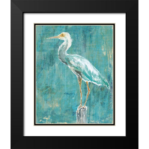 Coastal Egret II Dark Black Modern Wood Framed Art Print with Double Matting by Schlabach, Sue