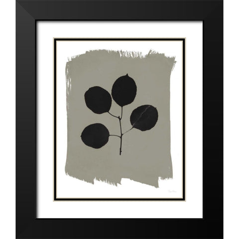 Nature by the Lake Leaves II Gray Black Modern Wood Framed Art Print with Double Matting by Rhue, Piper