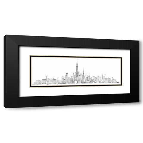 New York Skyline Black Modern Wood Framed Art Print with Double Matting by Tillmon, Avery