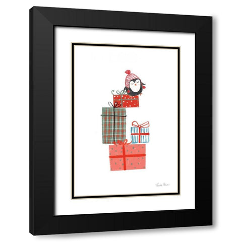 North Pole Pals II Black Modern Wood Framed Art Print with Double Matting by Zaman, Farida