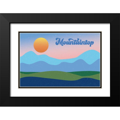 Mountaintop Black Modern Wood Framed Art Print with Double Matting by Wild Apple Portfolio