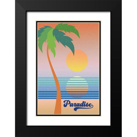 Paradise Black Modern Wood Framed Art Print with Double Matting by Wild Apple Portfolio