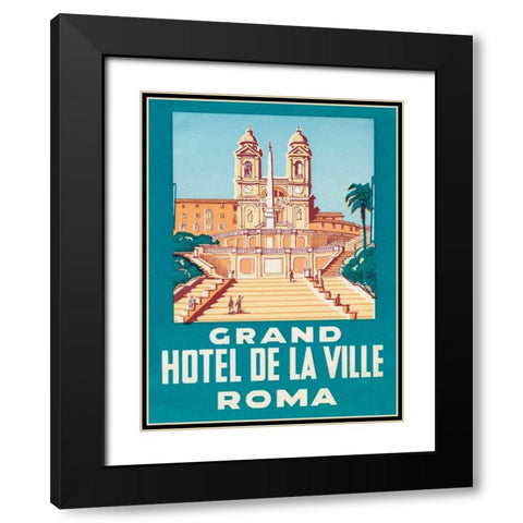 Travel Poster IV Black Modern Wood Framed Art Print with Double Matting by Wild Apple Portfolio