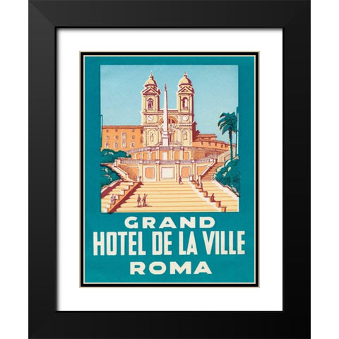 Travel Poster IV Black Modern Wood Framed Art Print with Double Matting by Wild Apple Portfolio