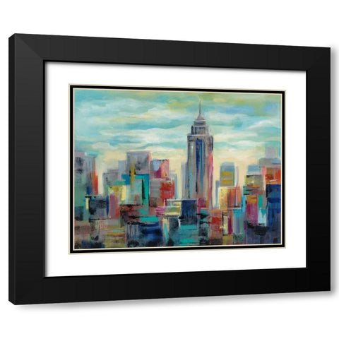 Colorful Day in Manhattan Black Modern Wood Framed Art Print with Double Matting by Vassileva, Silvia