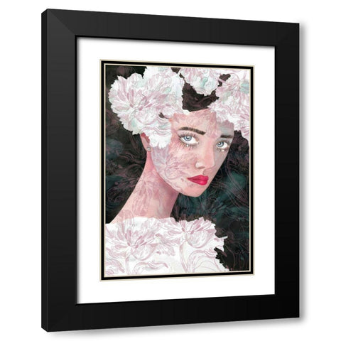 Floral Duchess Black Modern Wood Framed Art Print with Double Matting by Charro, Mercedes Lopez
