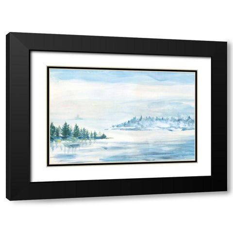 Lake Fog Black Modern Wood Framed Art Print with Double Matting by Schlabach, Sue
