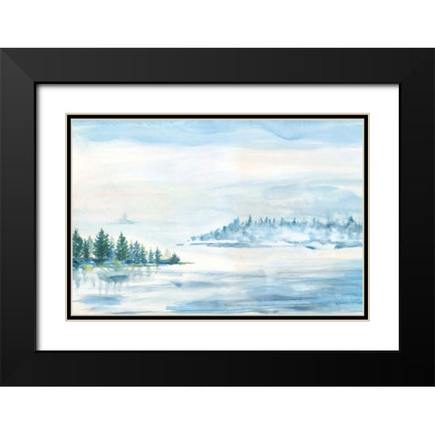 Lake Fog Black Modern Wood Framed Art Print with Double Matting by Schlabach, Sue