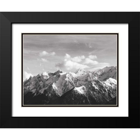 Snowcapped Mountains BW Crop Black Modern Wood Framed Art Print with Double Matting by Eichman, Andre