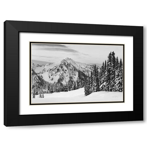 Tatoosh Range BW Black Modern Wood Framed Art Print with Double Matting by Majchrowicz, Alan