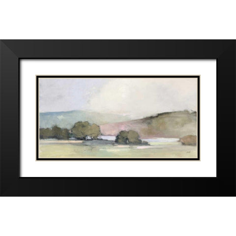 Distant Lake Neutral Crop Black Modern Wood Framed Art Print with Double Matting by Purinton, Julia