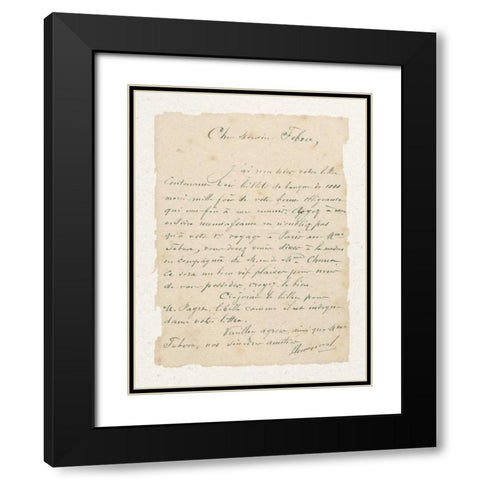 French Letter I Black Modern Wood Framed Art Print with Double Matting by Wild Apple Portfolio
