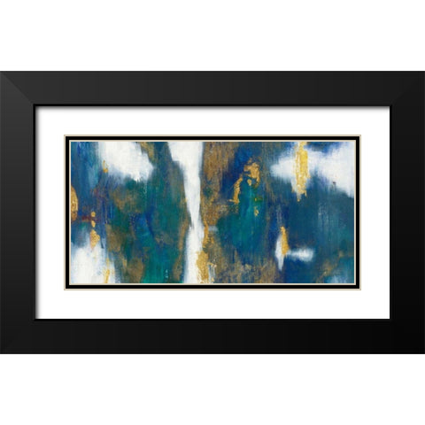 Blue Texture I Gold Crop Black Modern Wood Framed Art Print with Double Matting by Nai, Danhui